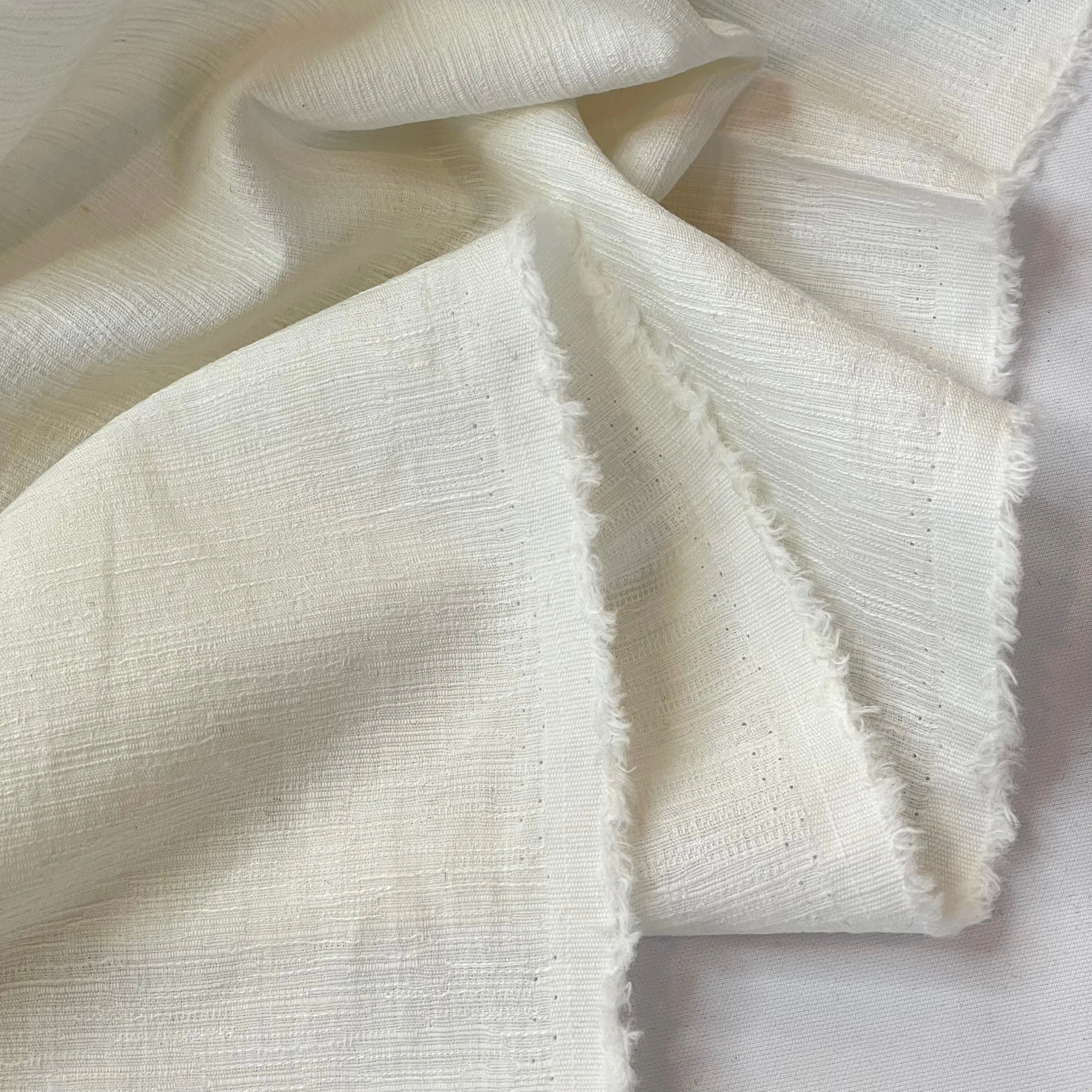 1m Aria Ivory Textured Linen Cotton