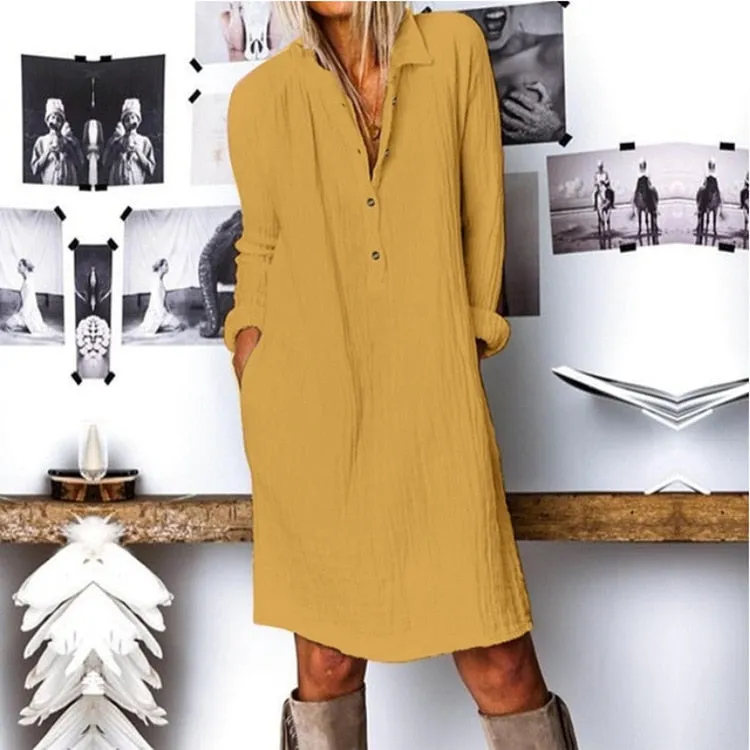 Amy Fashion - Casual Long Shirt Dresses