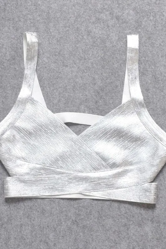 Ang Bandage Crop Top - Silver