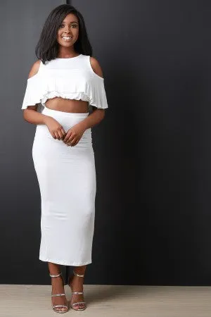 Back Slit Pencil Cut Maxi Skirt