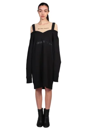 Black Logo Sweatshirt Dress