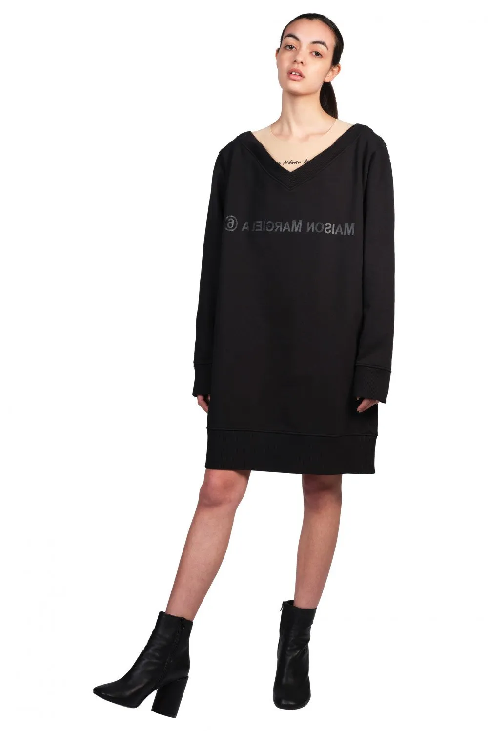 Black Logo Sweatshirt Dress