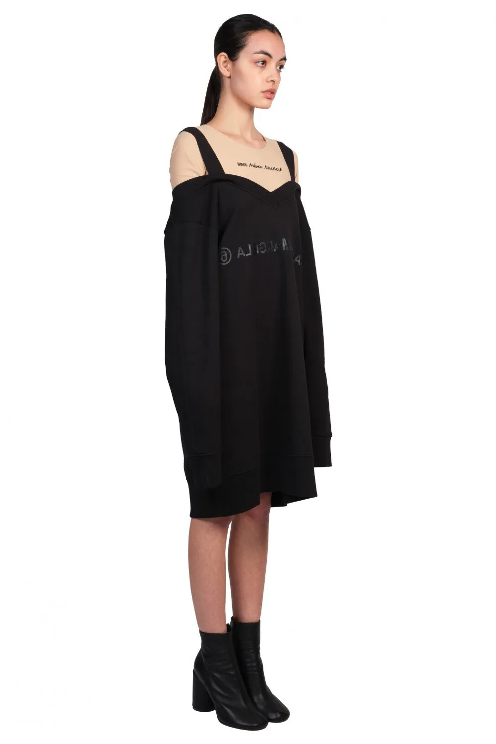 Black Logo Sweatshirt Dress