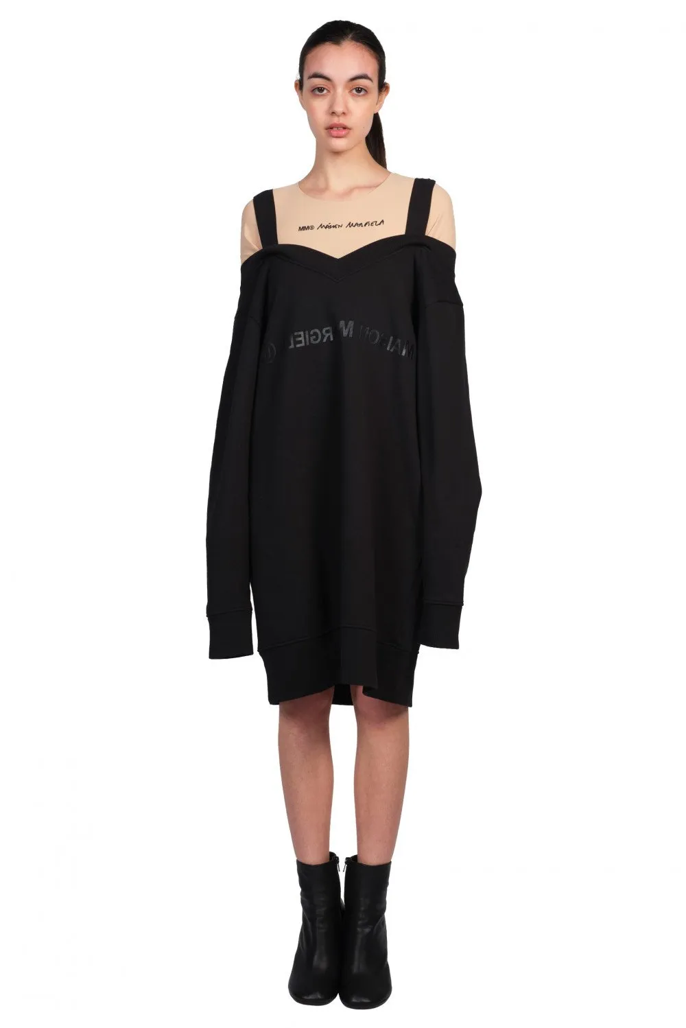 Black Logo Sweatshirt Dress