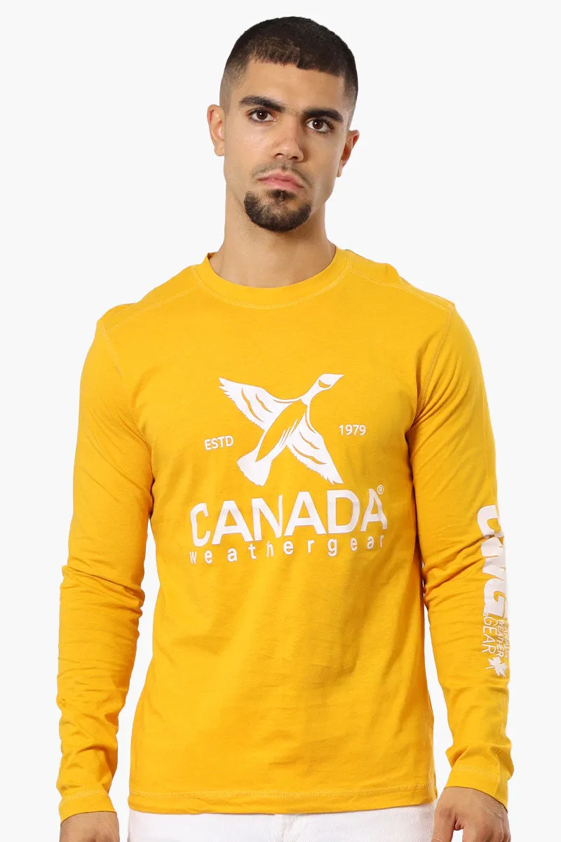 Canada Weather Gear Logo Sleeve Long Sleeve Top - Yellow