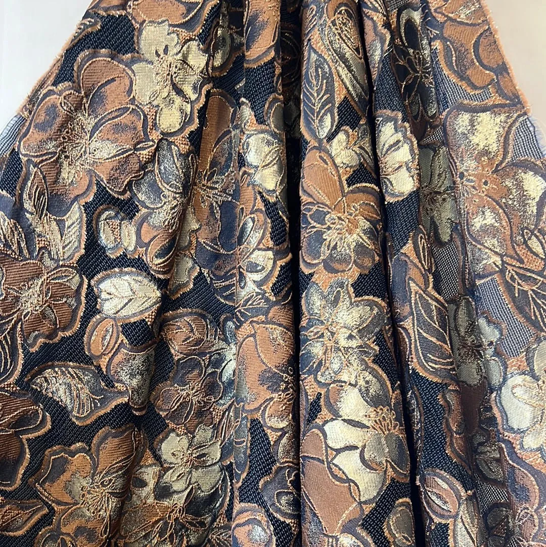 Copper leaves soft cloque Brocade