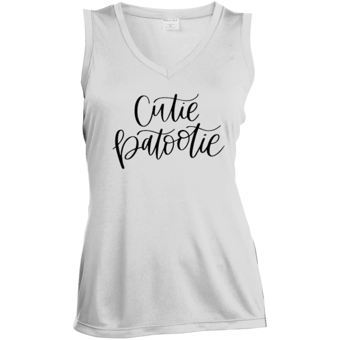 Cutie Boutootie Ladies' Sleeveless V-Neck Performance Tee