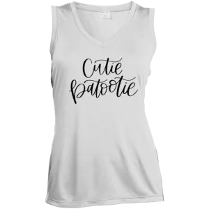 Cutie Boutootie Ladies' Sleeveless V-Neck Performance Tee