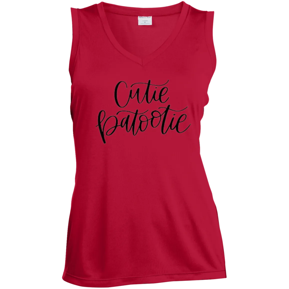 Cutie Boutootie Ladies' Sleeveless V-Neck Performance Tee