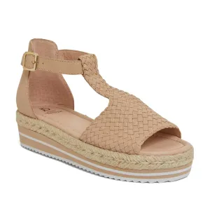 Daze Sandal in Nude Weave Leather