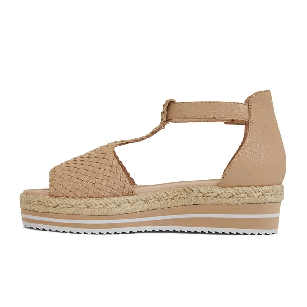 Daze Sandal in Nude Weave Leather