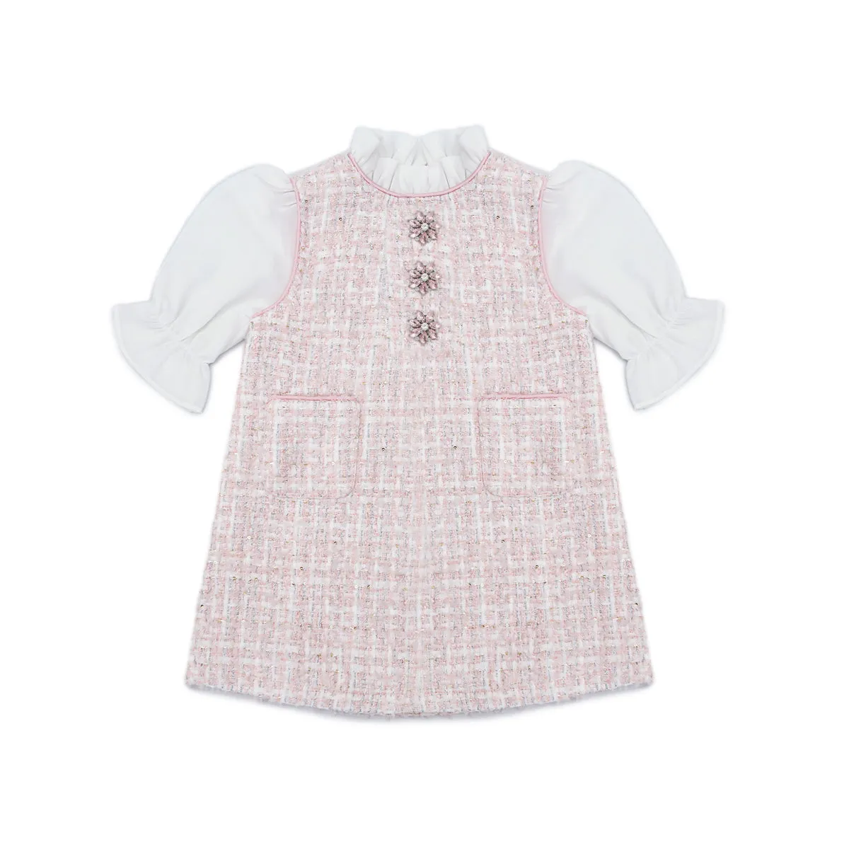 Dina tweed Dress Pink