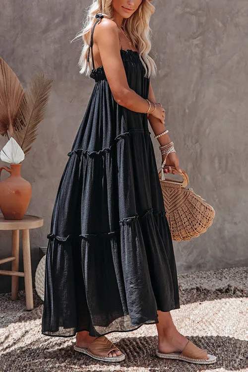 Flowy Tiered Slip Maxi Dress