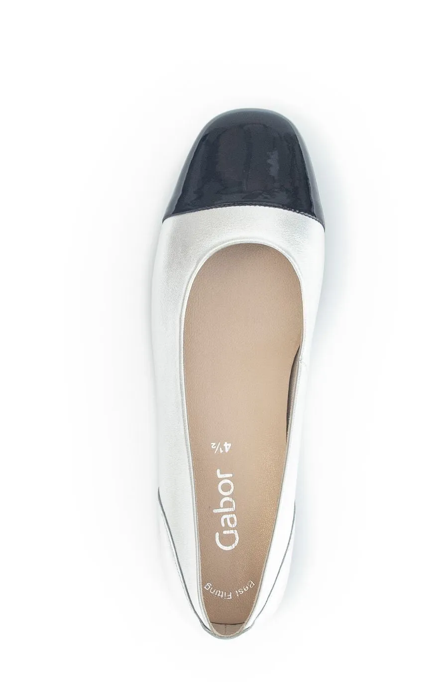 Gabor Ballerina Pump in Silver