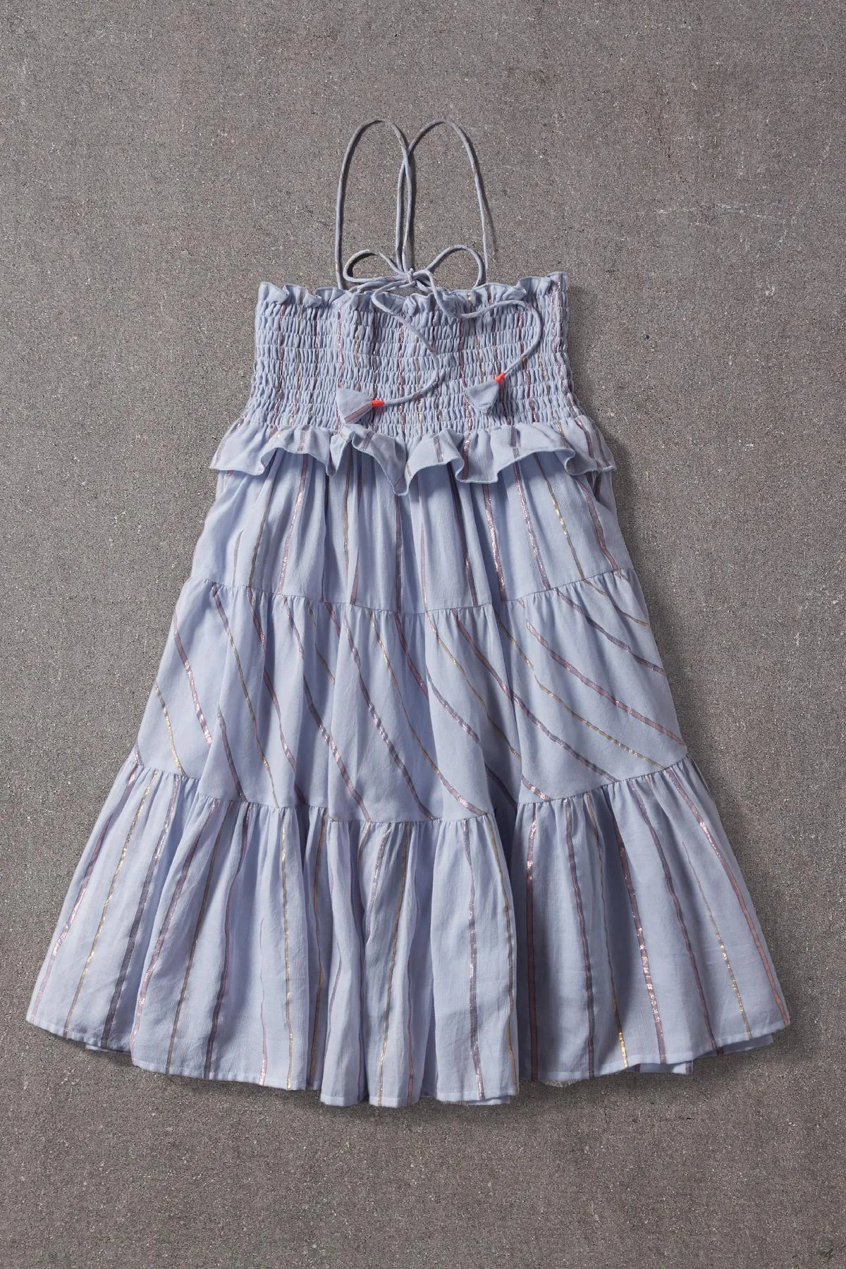 Girls Dress Nellystella Lola - Blue Lurex Stripe