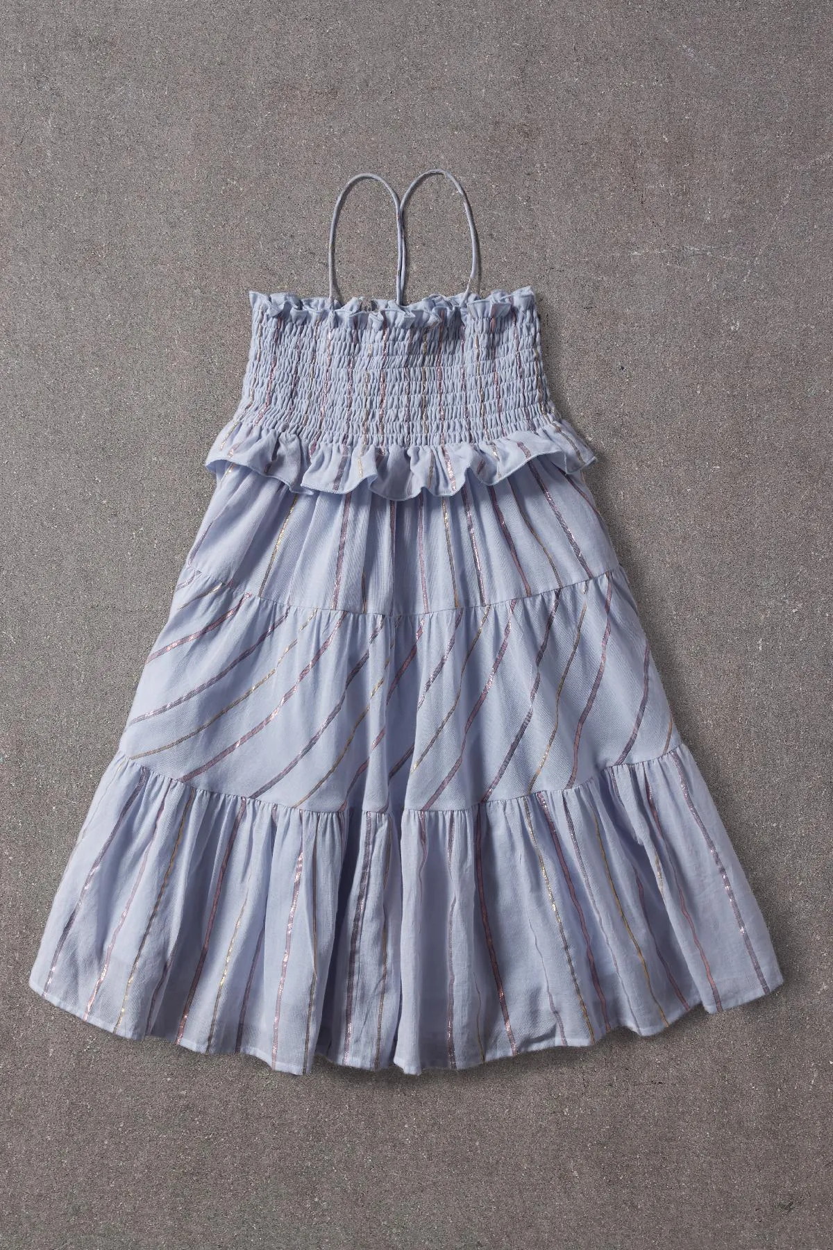 Girls Dress Nellystella Lola - Blue Lurex Stripe