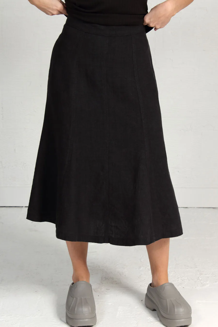 Hemp Benched Skirt - charcoal