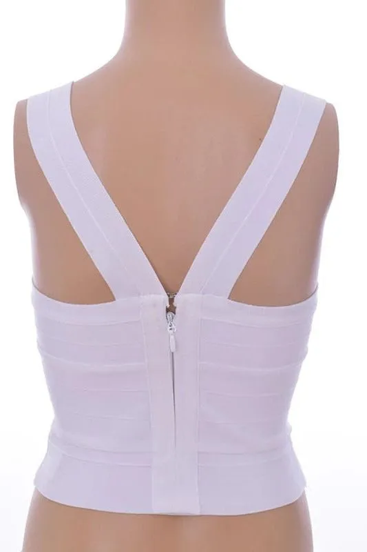 Jay Bandage Crop Top - Pearl White