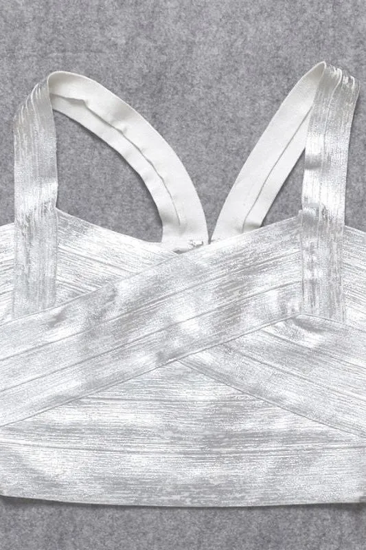 Jay Bandage Crop Top - Silver