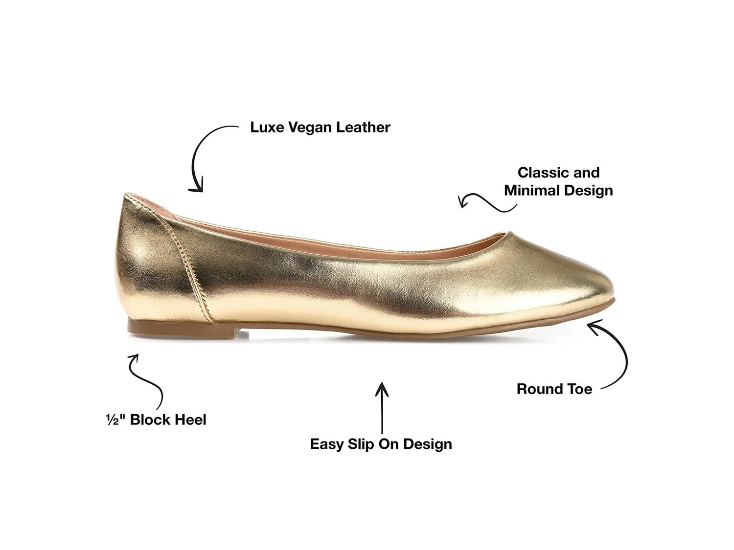 Journee Collection Kavn ballerinas, metallic gold