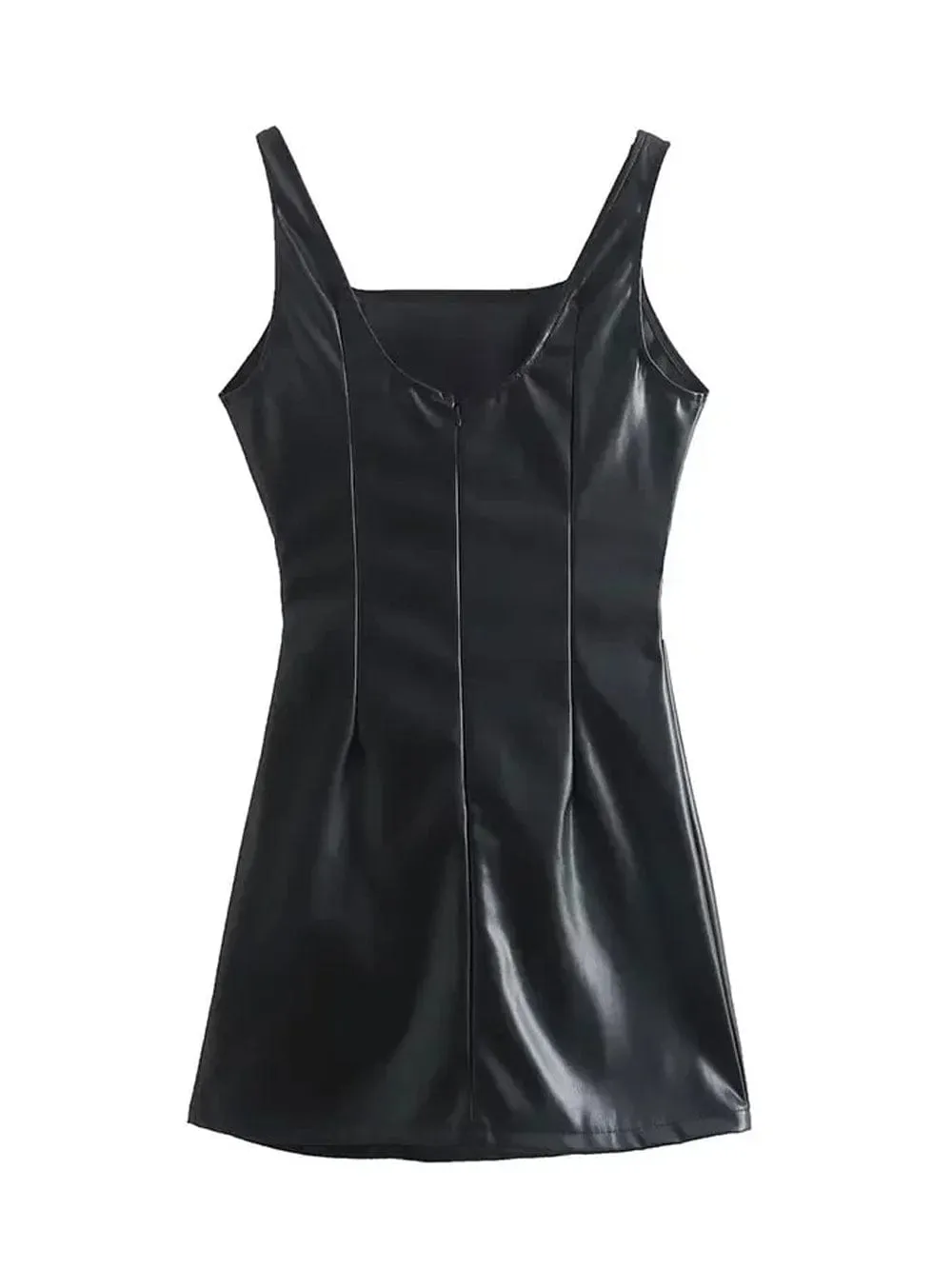 Karisa PU Leather Mini Slip Dress