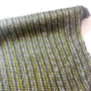 Lime crescent silk twill