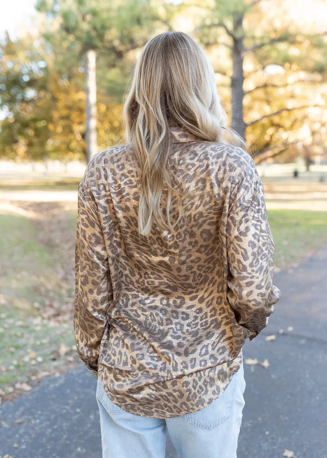 Metallic Brown Leopard Top