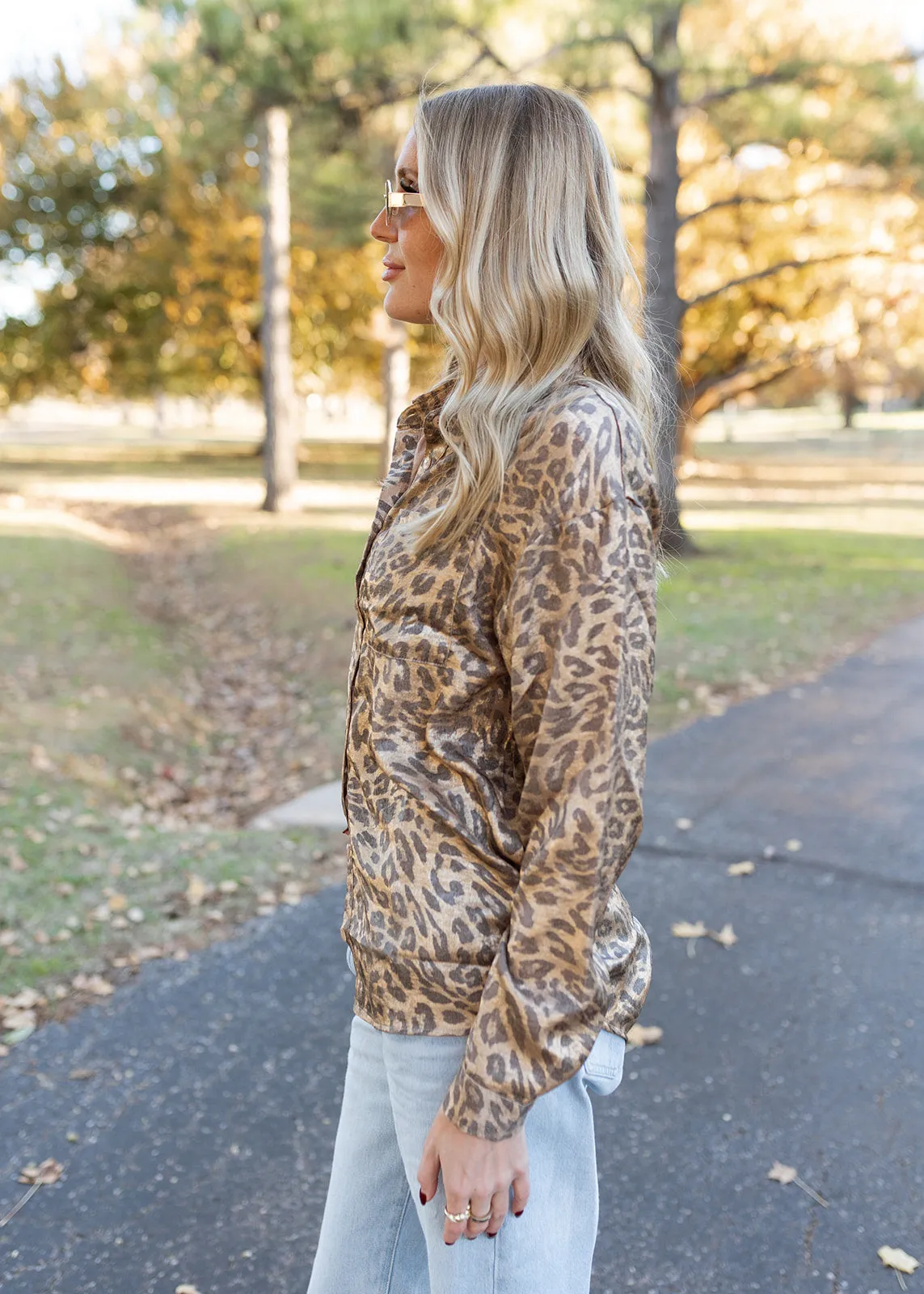 Metallic Brown Leopard Top