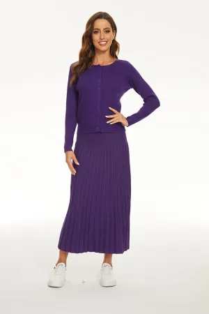 MM RIBBED CARDIGAN - ROYAL PURPLE