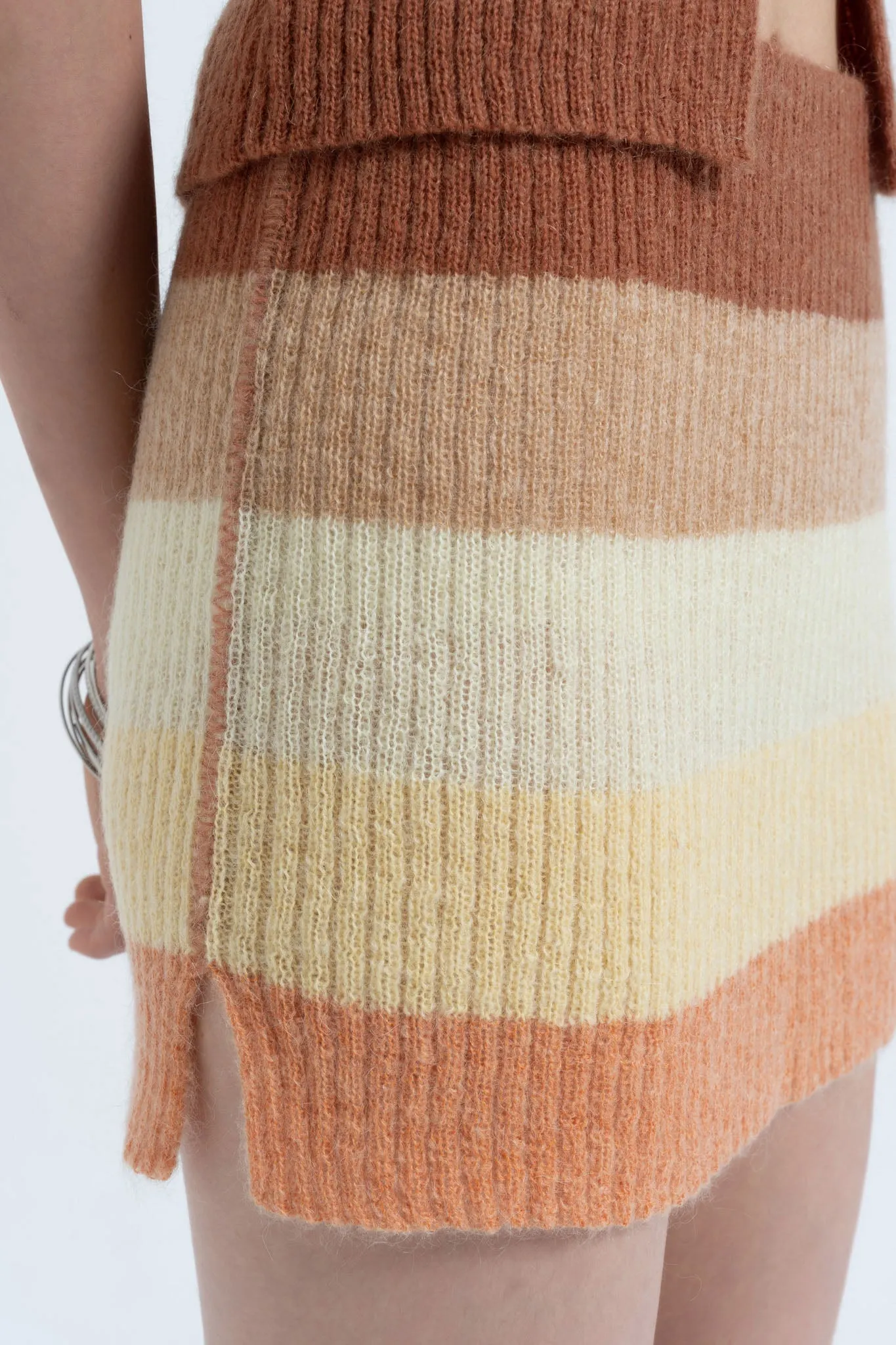 Mohair Mini Skirt in Soft Sunset