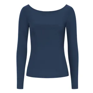 Navy Round Neck Soft Touch Long Sleeve Top