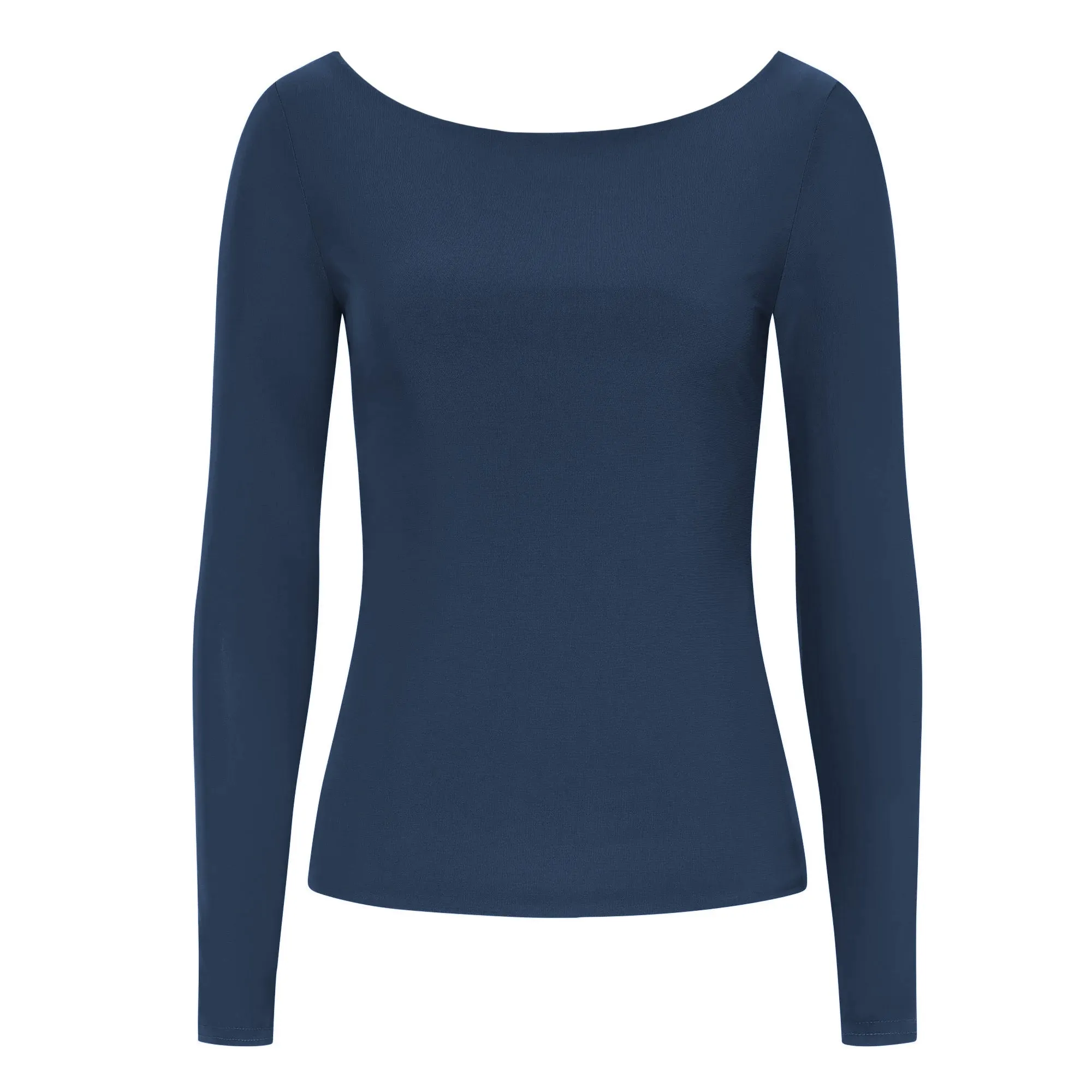 Navy Round Neck Soft Touch Long Sleeve Top