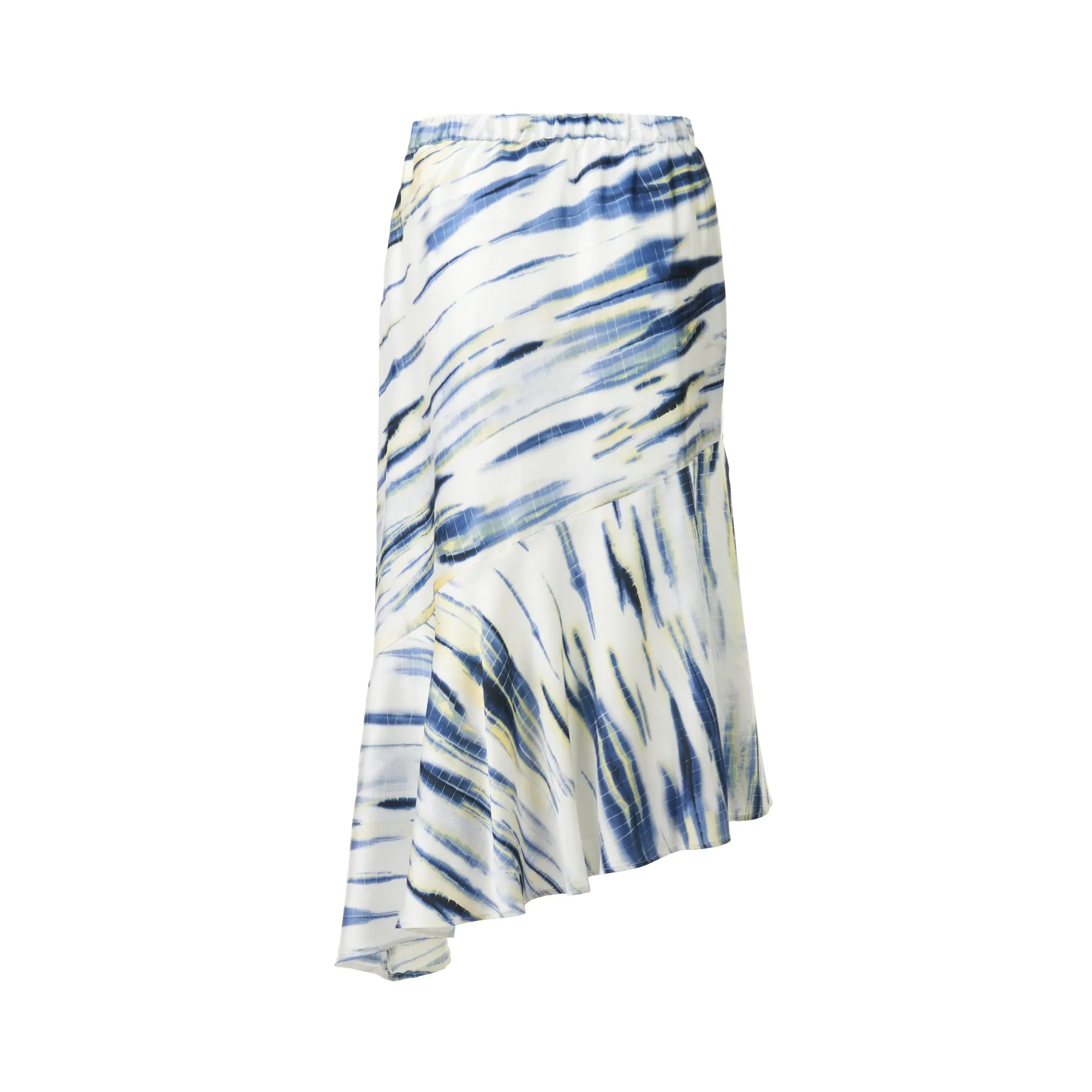 Printed Asymmetric Midi Skirt