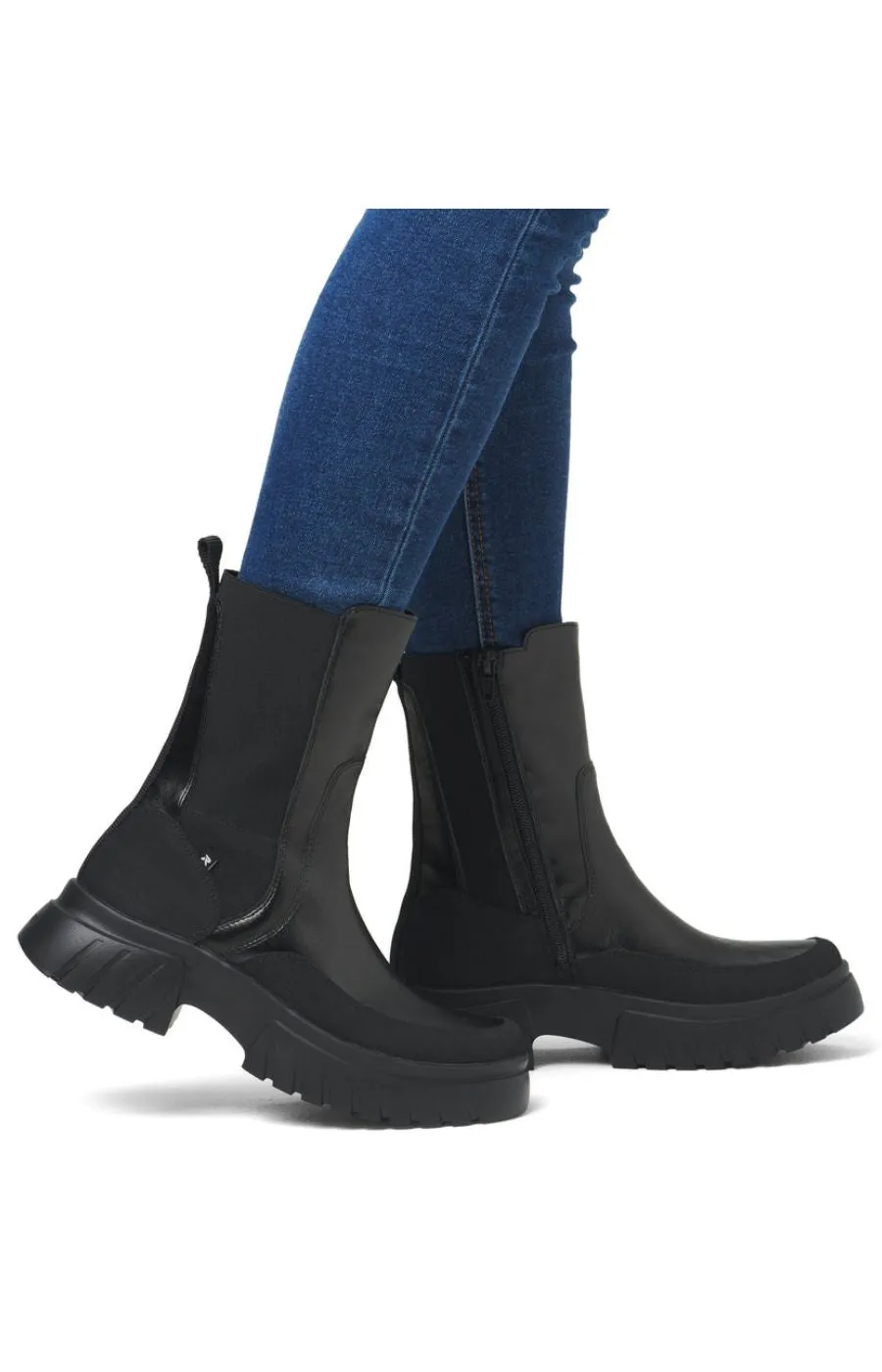 Rieker Faux Leather Chelsea Boot in Black