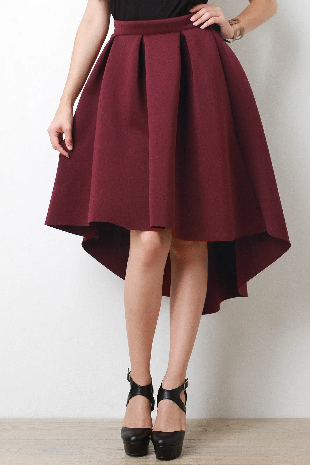 Scuba Box Pleated A-Line Skirt