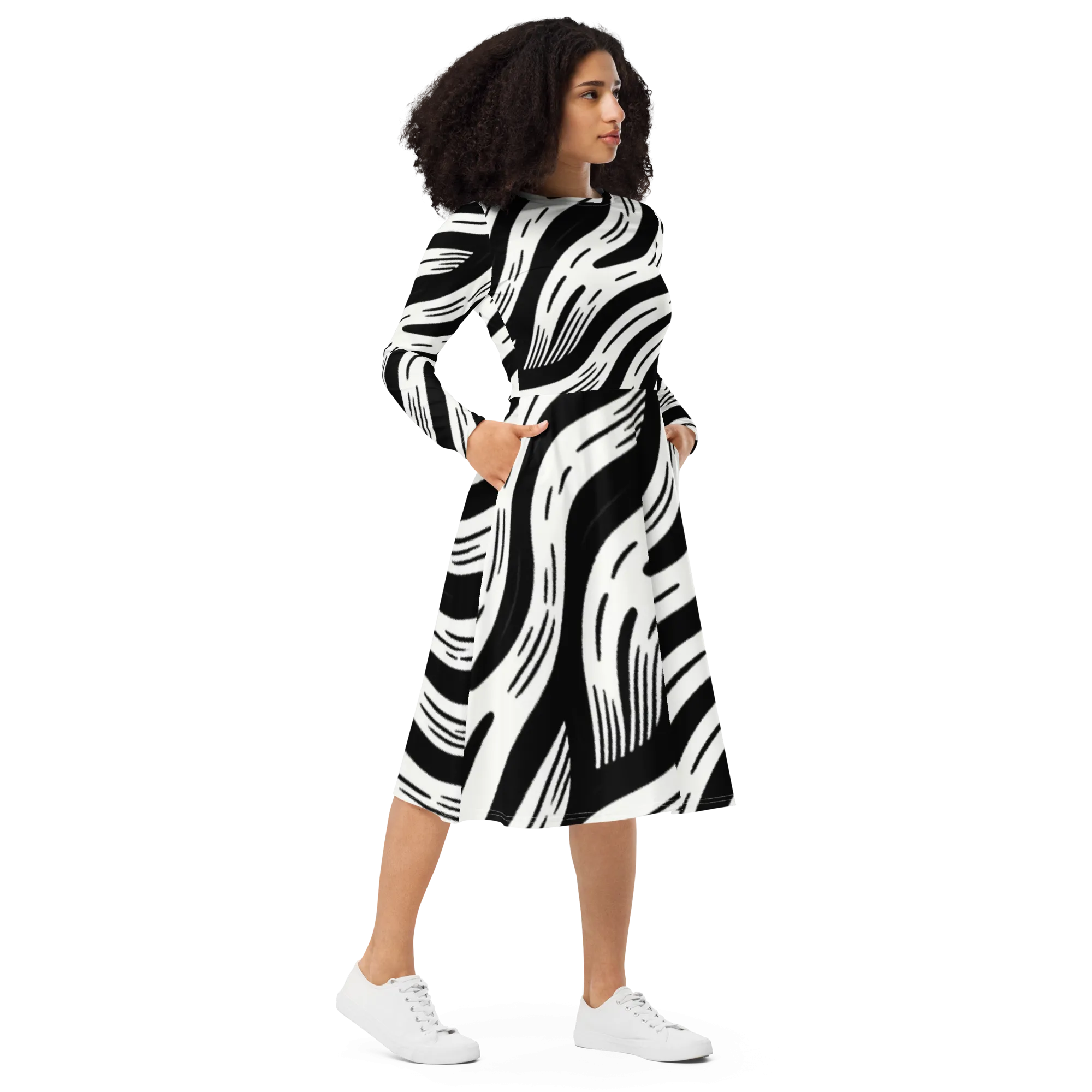 Shopijo Sporty Black White Dress