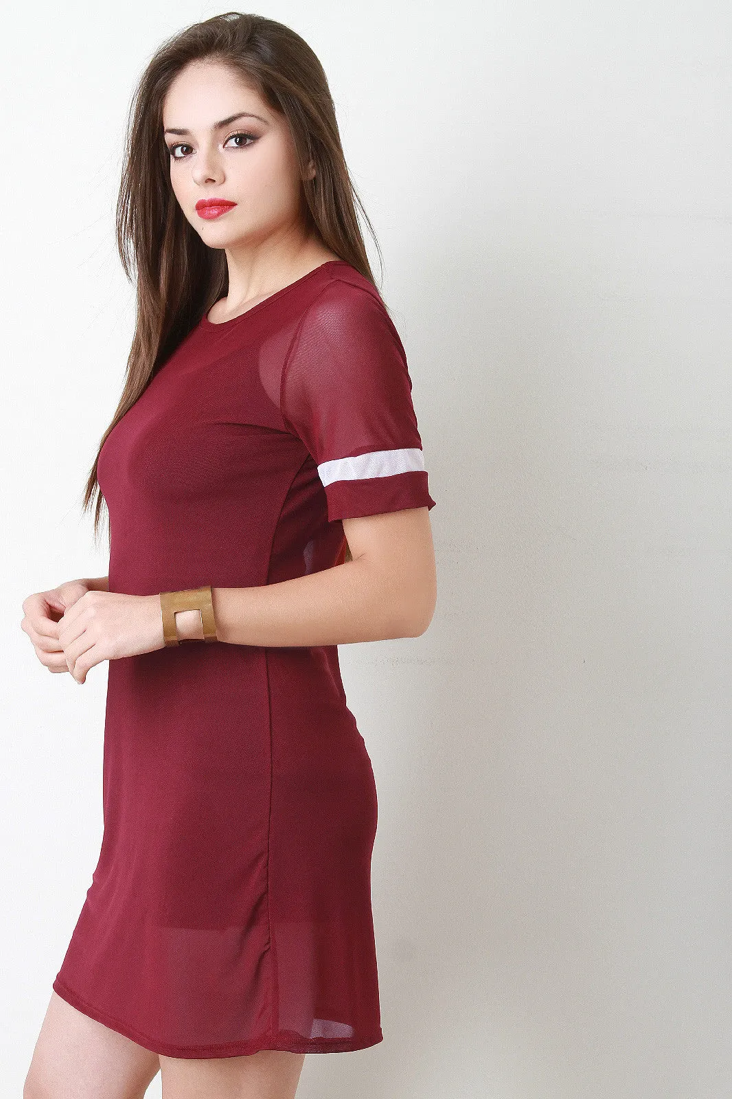 Sporty Mesh Shift Dress