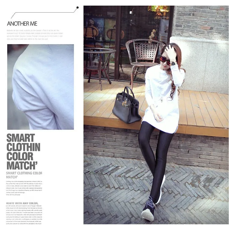 Spring Sexy Elastic Korean Style Skinny Loose Long Sleeve Tops #1981