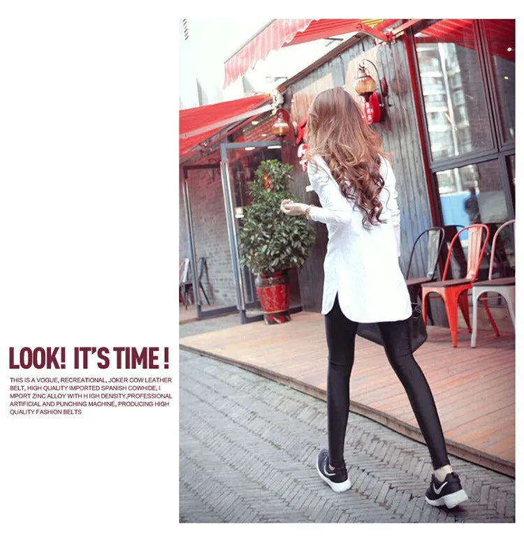 Spring Sexy Elastic Korean Style Skinny Loose Long Sleeve Tops #1981