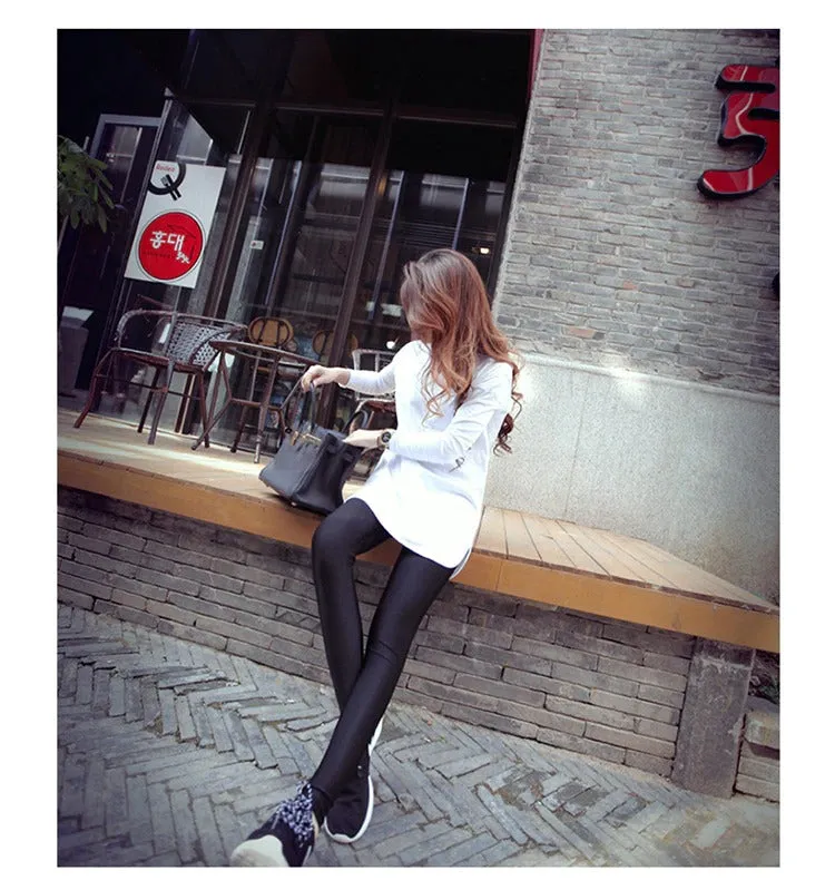 Spring Sexy Elastic Korean Style Skinny Loose Long Sleeve Tops #1981