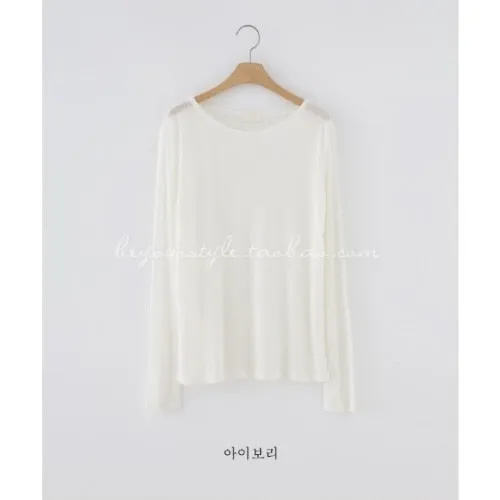 Spring Sexy Elastic Korean Style Skinny Slim Fit Long Sleeve Tops #2216