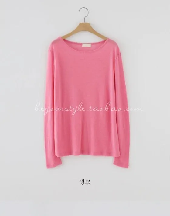 Spring Sexy Elastic Korean Style Skinny Slim Fit Long Sleeve Tops #2216