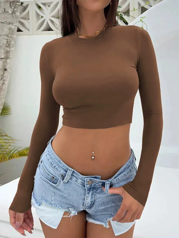 Stretch Casual Crop Top for Street Activities