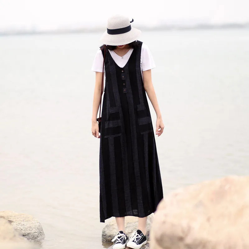 Stripe Women Dresses Casual Summer Women Dresses Long Women Dresses SSM9722