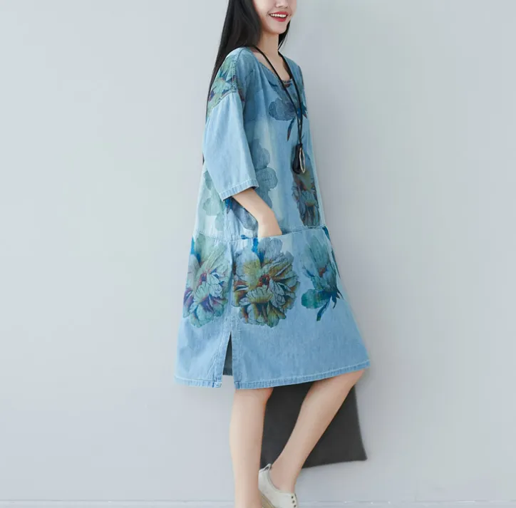 Women Dresses Long Sleeve Casual Summer Cotton Linen Women Dresses CNHK07264